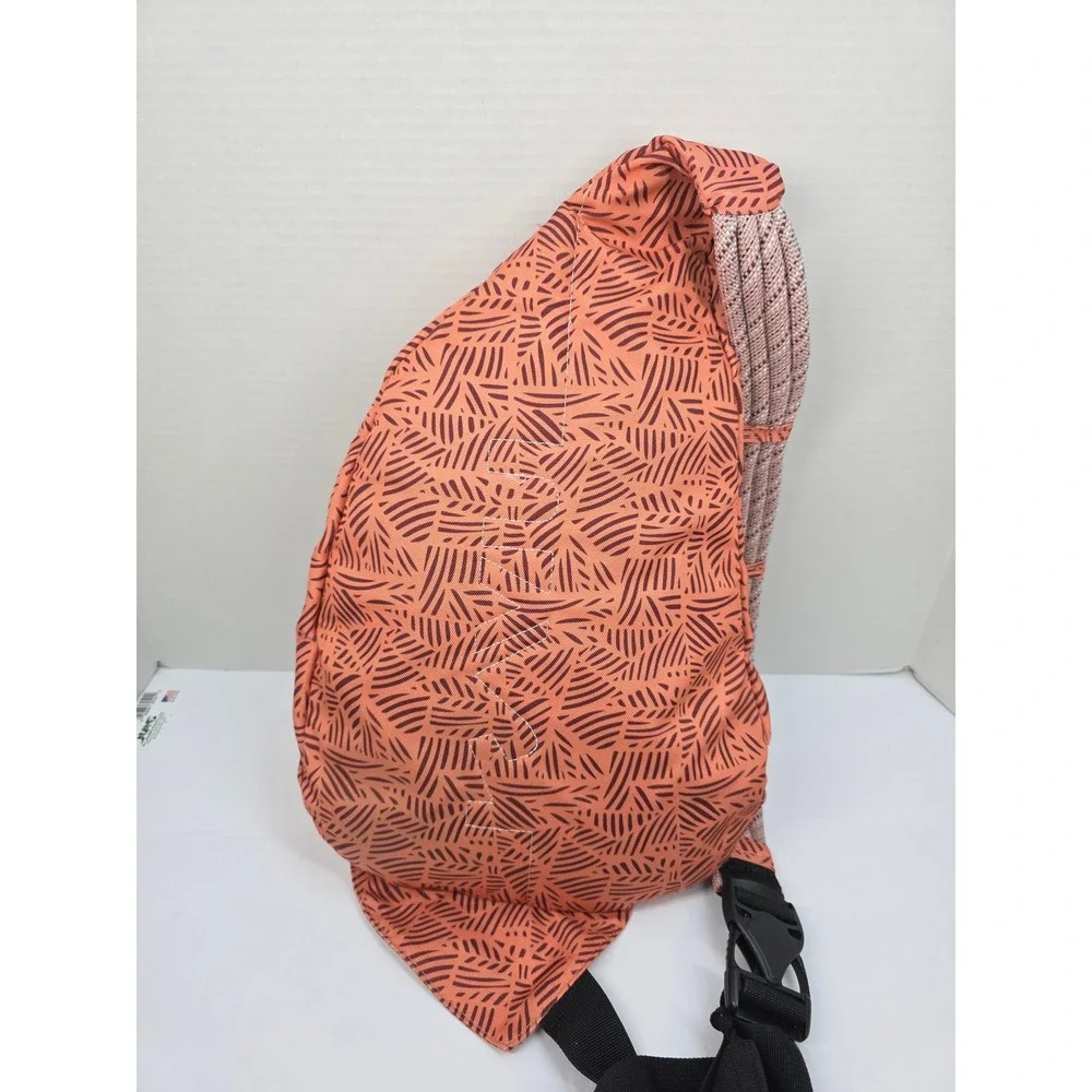 KAVU Rope Bag Sling Backpack Coral Leaf Print Canvas Crossbody Shoulder Bag